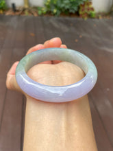 Load image into Gallery viewer, Lavender with Bluish Green Jade Bangle | 56mm (NJBA030)
