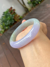Load image into Gallery viewer, Lavender with Bluish Green Jade Bangle | 56mm (NJBA030)
