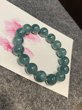 Load image into Gallery viewer, Bluish Green Jade Bracelet - Round Beads (NJBA035)
