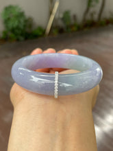 Load image into Gallery viewer, Lavender with Green Jade Bangle | 54mm (NJBA039)
