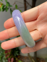Load image into Gallery viewer, Lavender with Green Jade Bangle | 54mm (NJBA039)
