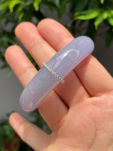 Load image into Gallery viewer, Lavender with Green Jade Bangle | 54mm (NJBA039)
