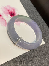 Load image into Gallery viewer, Lavender with Green Jade Bangle | 54mm (NJBA039)
