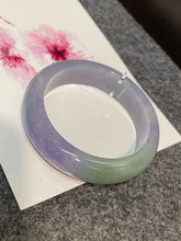 Load image into Gallery viewer, Lavender with Green Jade Bangle | 54mm (NJBA039)
