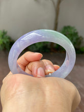 Load image into Gallery viewer, Lavender with Green Jade Bangle | 54mm (NJBA039)
