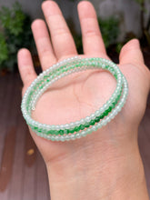 Load image into Gallery viewer, Icy Green Jade Bracelet - Round Beads (NJBA084)
