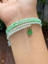 Load image into Gallery viewer, Icy Green Jade Bracelet - Round Beads (NJBA084)
