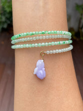 Load image into Gallery viewer, Icy Green Jade Bracelet - Round Beads (NJBA084)
