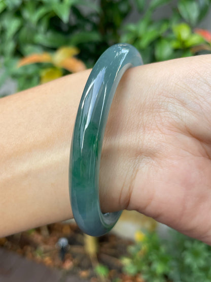 Blue With Green Jade Bangle | 59mm (NJBA100)