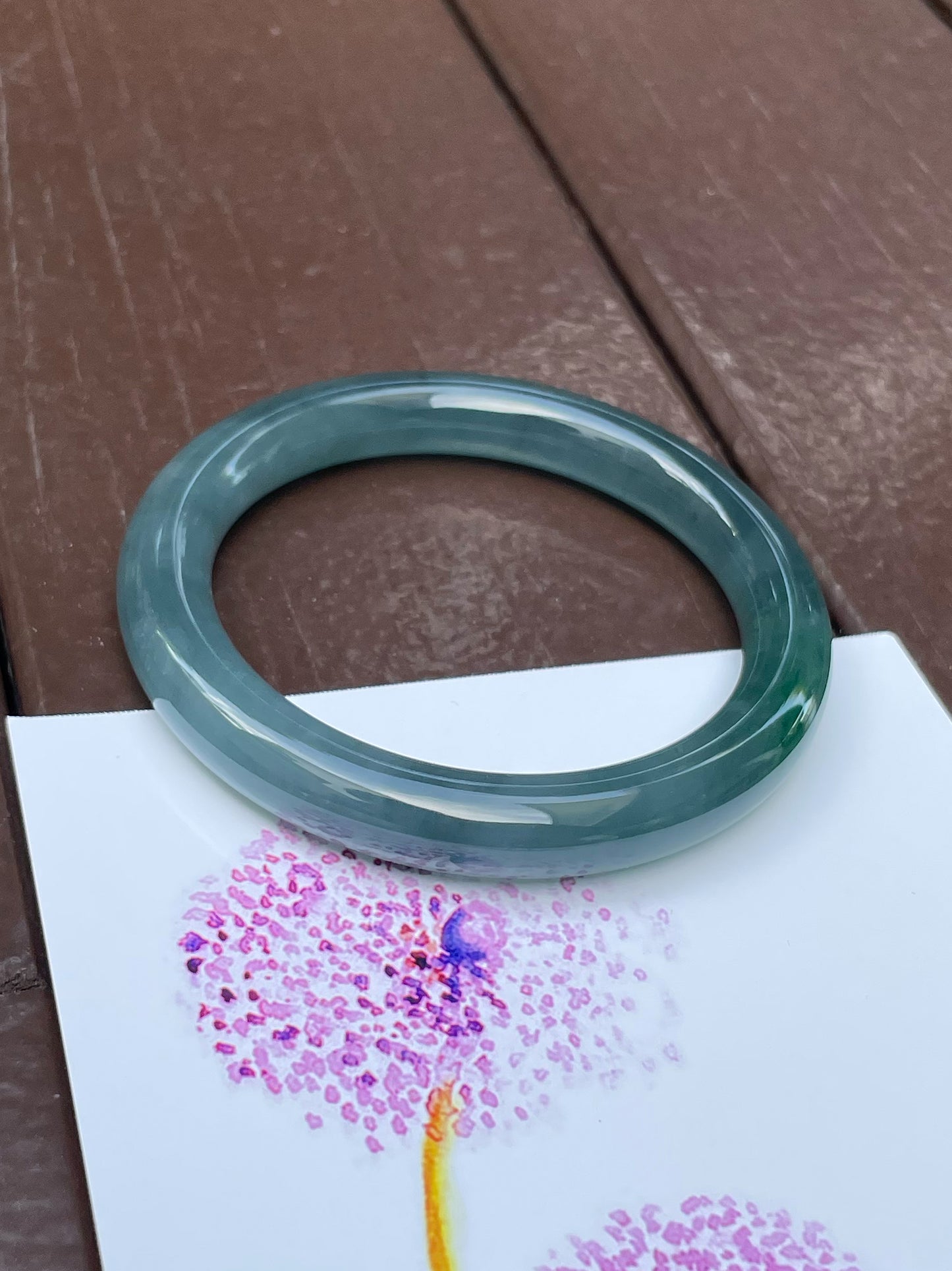 Blue With Green Jade Bangle | 59mm (NJBA100)