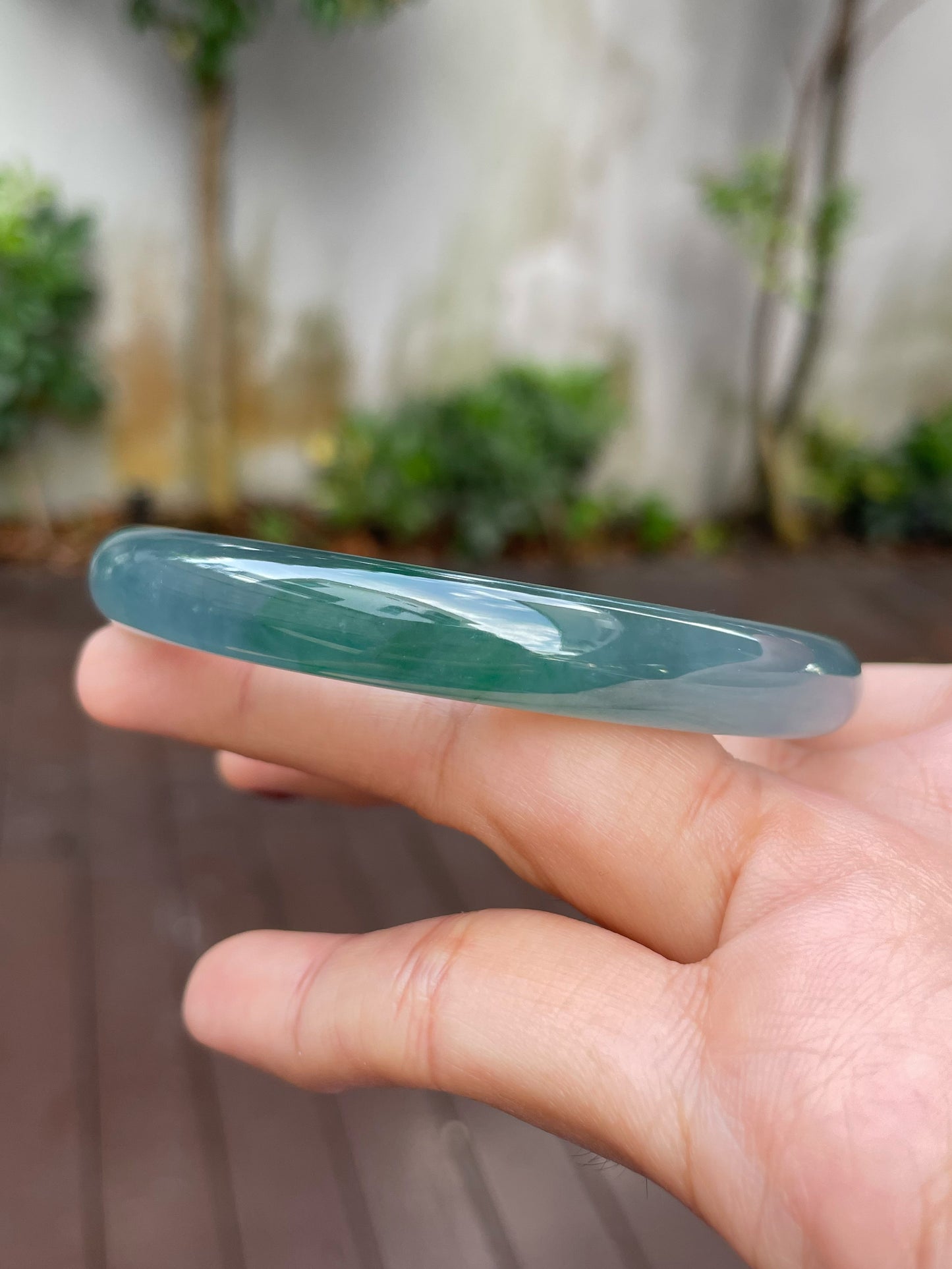 Blue With Green Jade Bangle | 59mm (NJBA100)