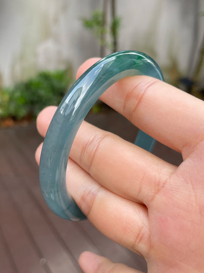 Blue With Green Jade Bangle | 59mm (NJBA100)