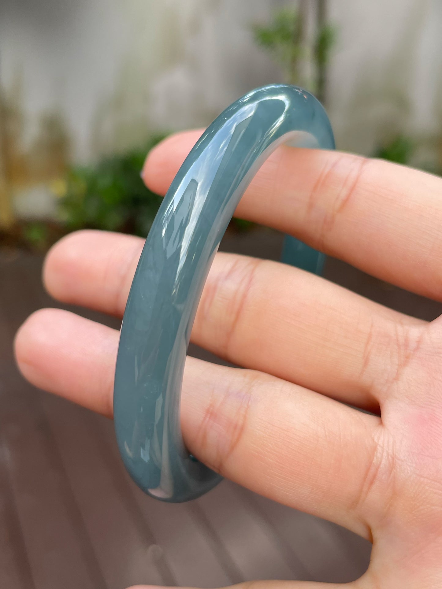 Blue With Green Jade Bangle | 59mm (NJBA100)