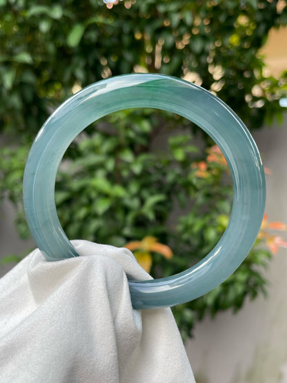 Blue With Green Jade Bangle | 59mm (NJBA100)