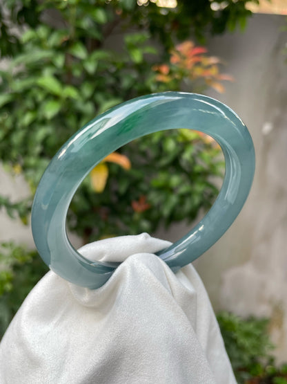 Blue With Green Jade Bangle | 59mm (NJBA100)