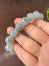 Load image into Gallery viewer, Icy Bluish Green Jadeite Bracelet - Round Beads (NJBA108)
