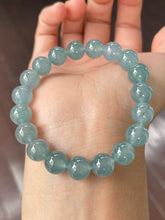 Load image into Gallery viewer, Greenish Blue Jade Bracelet - Round Beads (NJBA111)

