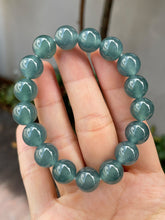 Load image into Gallery viewer, Greenish Blue Jade Bracelet - Round Beads (NJBA115)
