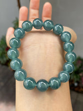 Load image into Gallery viewer, Greenish Blue Jade Bracelet - Round Beads (NJBA115)
