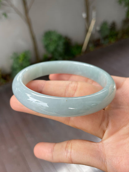 White Jadeite Bangle | 63mm (NJBA117)