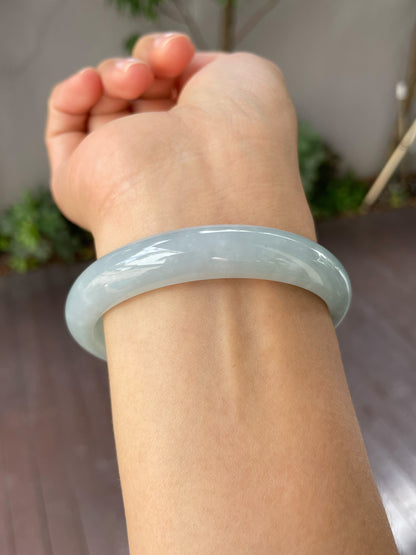 White Jadeite Bangle | 63mm (NJBA117)