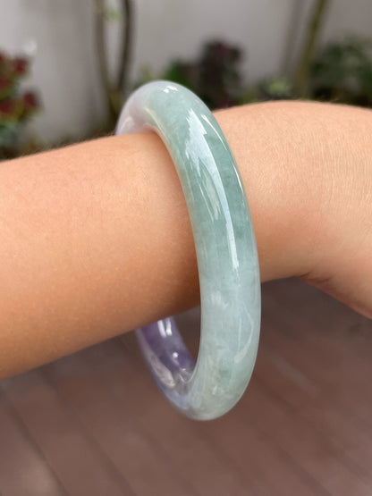 Lavender with Green Jade Bangle | 53mm (NJBA118)