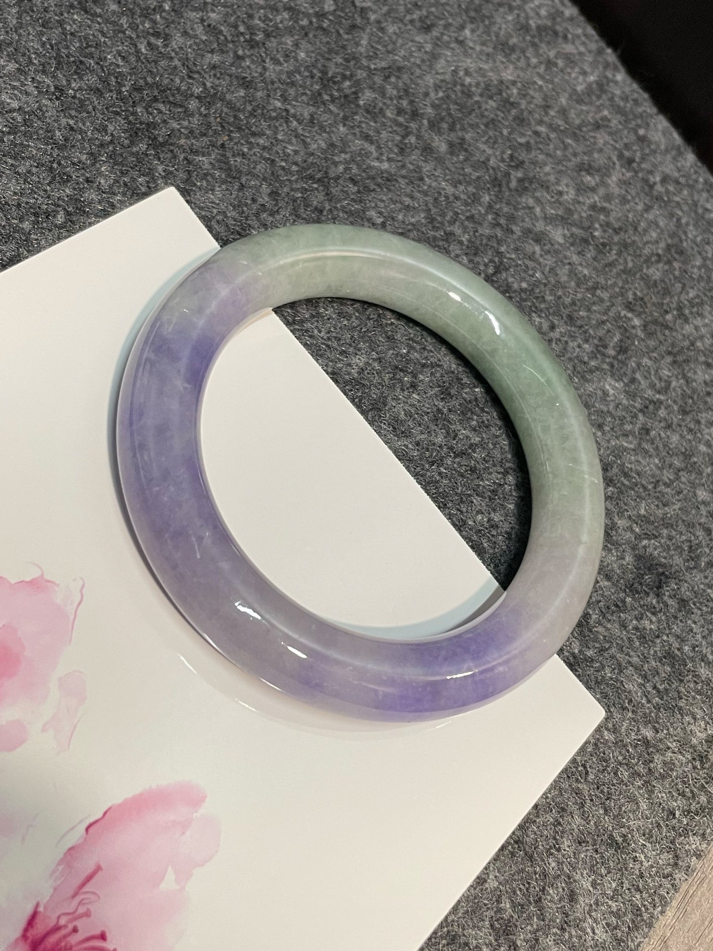 Lavender with Green Jade Bangle | 53mm (NJBA118)