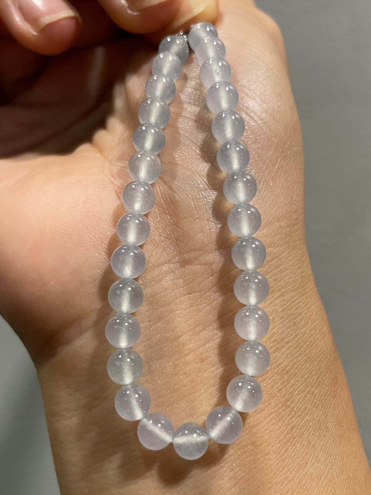 Glassy Jadeite Bracelet - Round Beads (NJBA116)