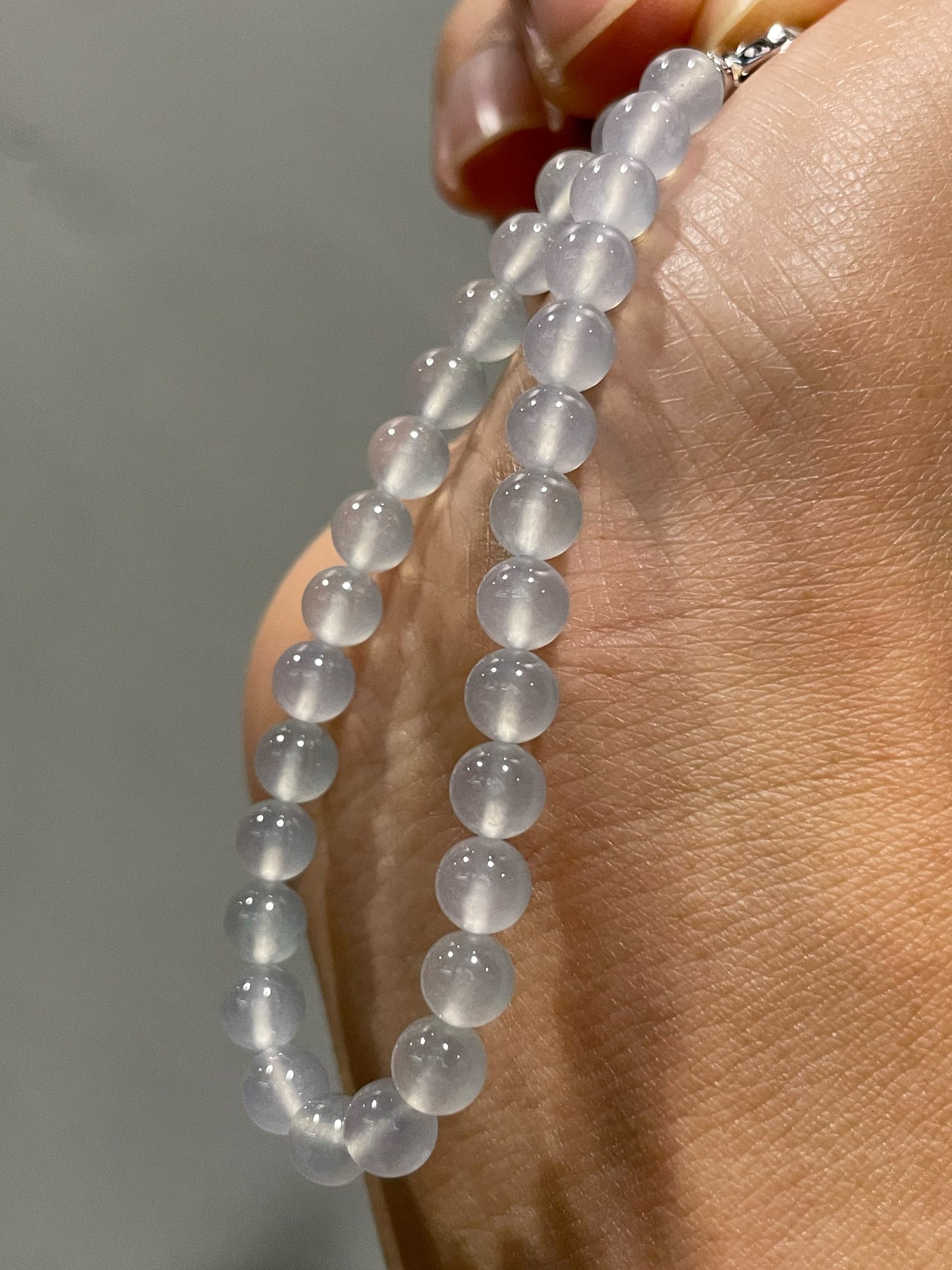 Glassy Jadeite Bracelet - Round Beads (NJBA116)