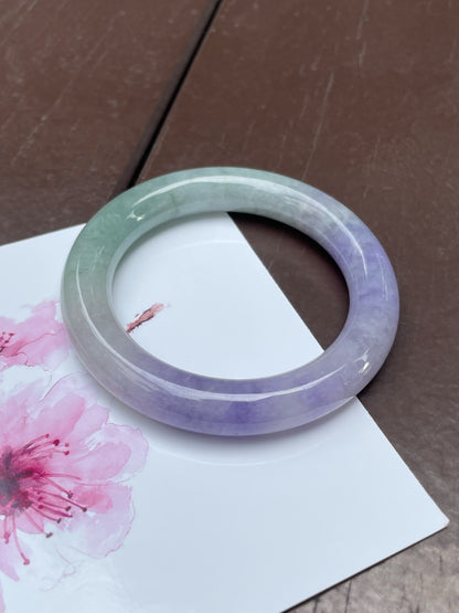 Lavender with Green Jade Bangle | 53mm (NJBA118)