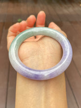 Load image into Gallery viewer, Lavender with Green Jade Bangle | 53mm (NJBA118)
