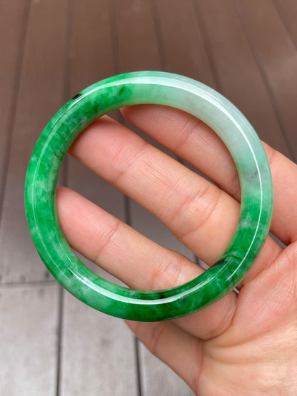 Green Jadeite Bangle | 53mm (NJBA121)