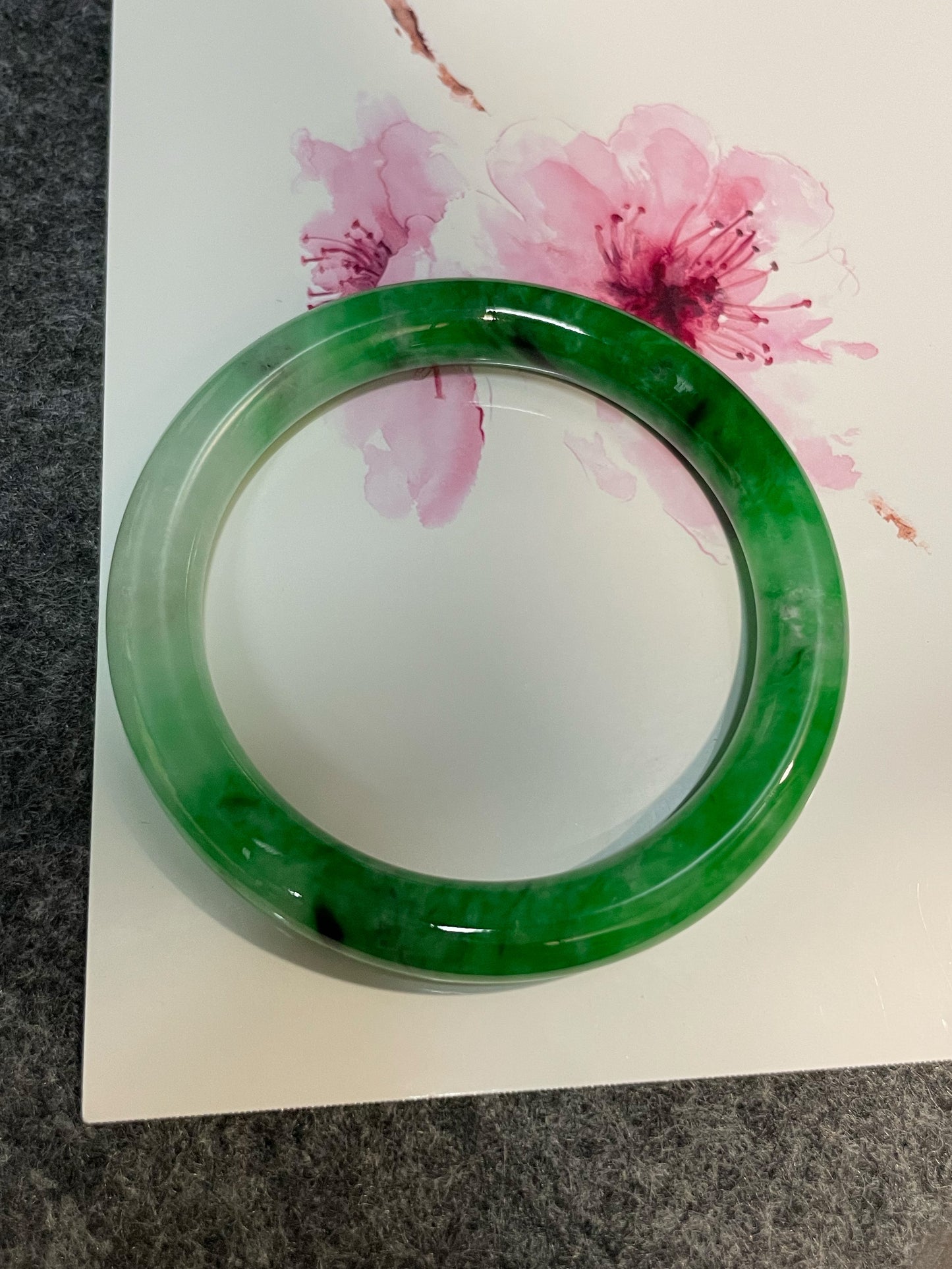 Green Jadeite Bangle | 53mm (NJBA121)