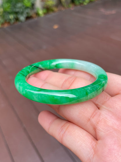 Green Jadeite Bangle | 53mm (NJBA121)