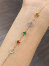 Load image into Gallery viewer, Jadeite Bracelet - Multicolour Clovers (NJBA122)
