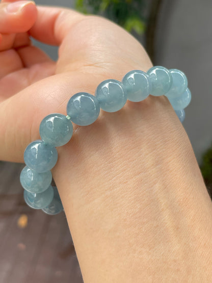 Icy Blue Jade Beads Bracelet (NJBA123)