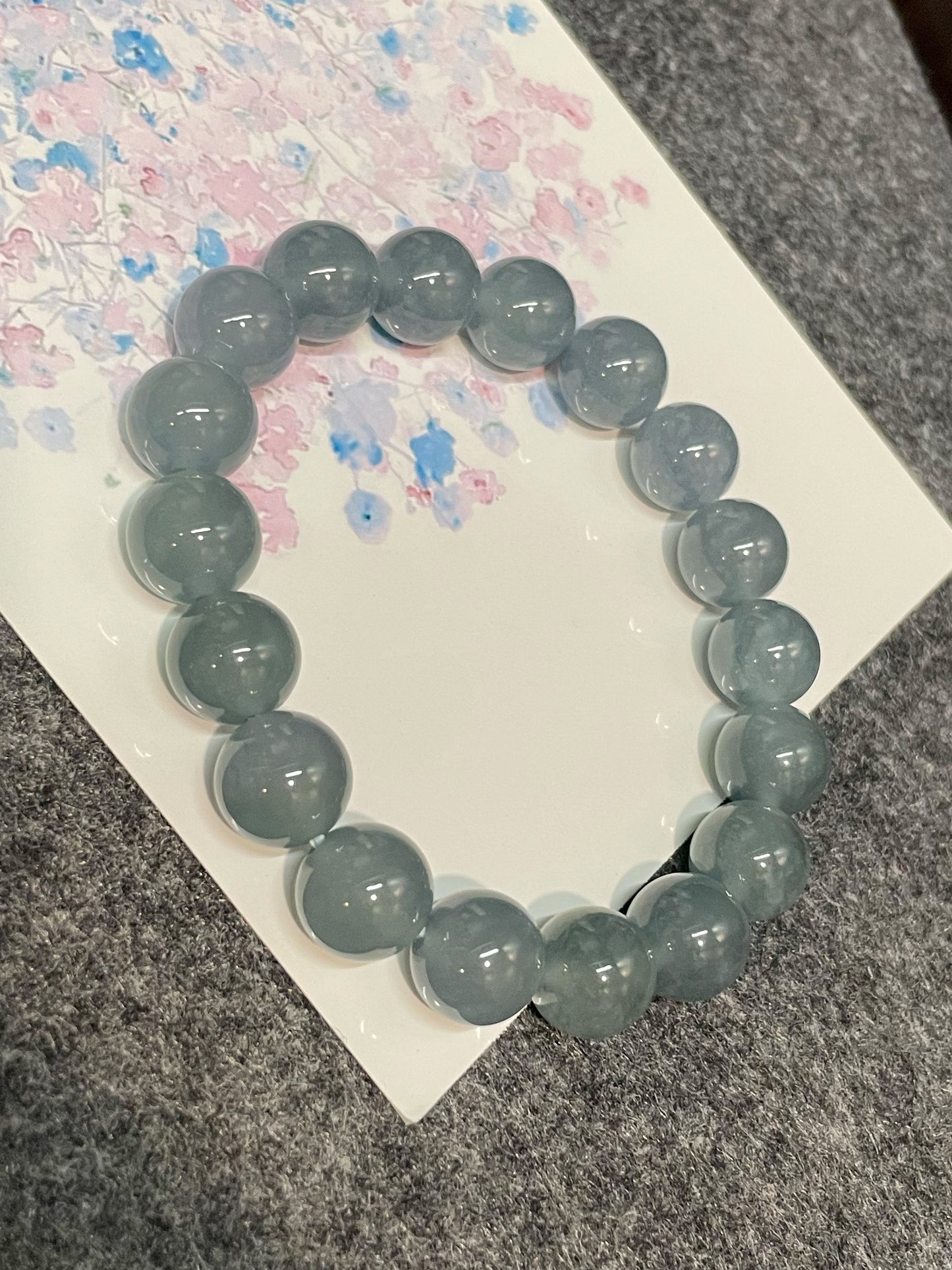 Icy Blue Jade Beads Bracelet (NJBA123)