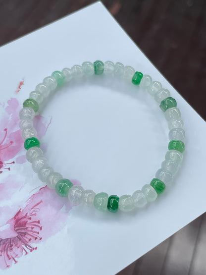 Icy Jadeite Bracelet - Lotus Beads (NJBA124)