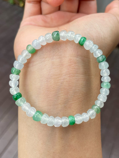 Icy Jadeite Bracelet - Lotus Beads (NJBA124)