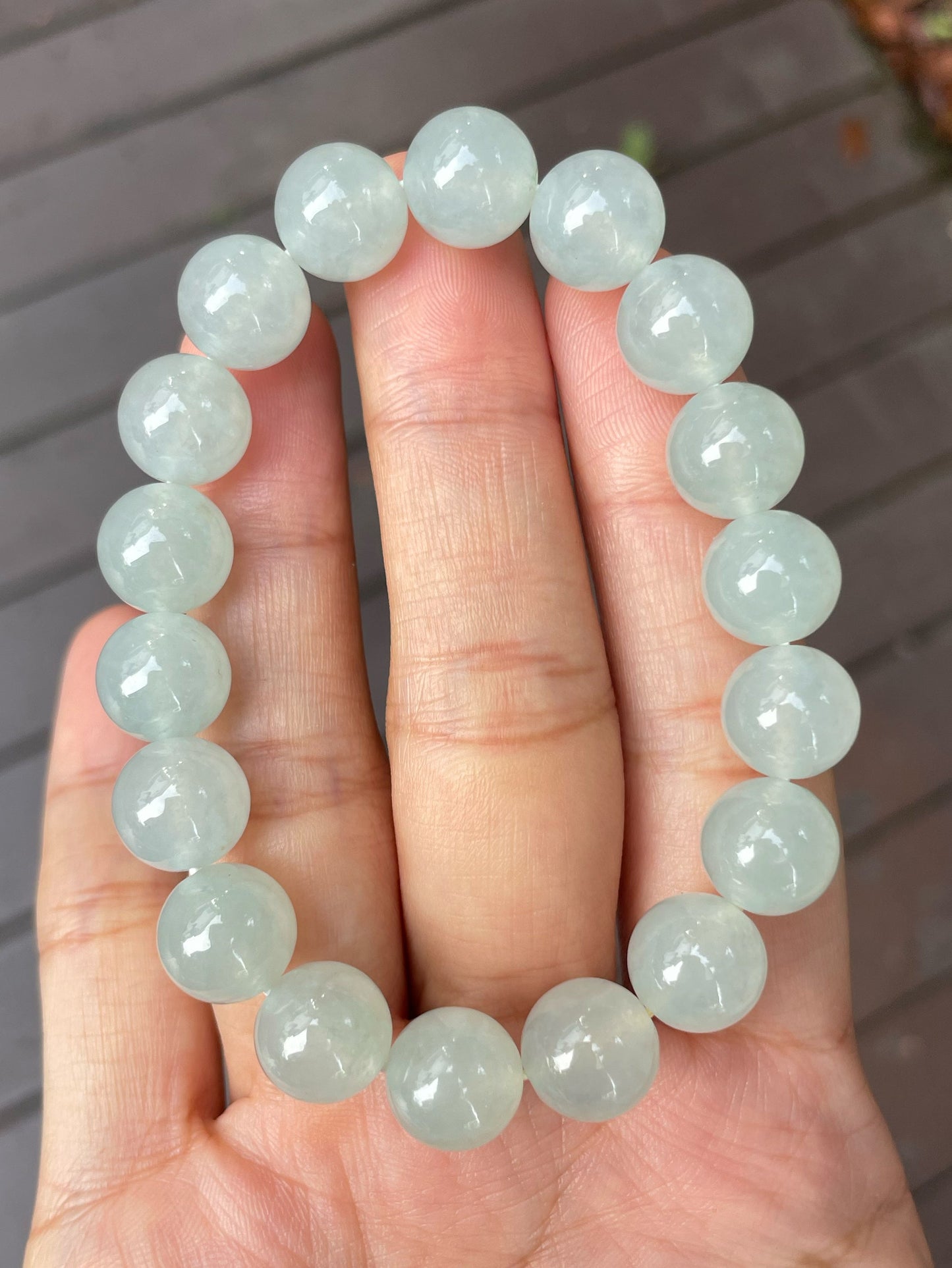 Icy Jadeite Bracelet - Round Beads (NJBA129)