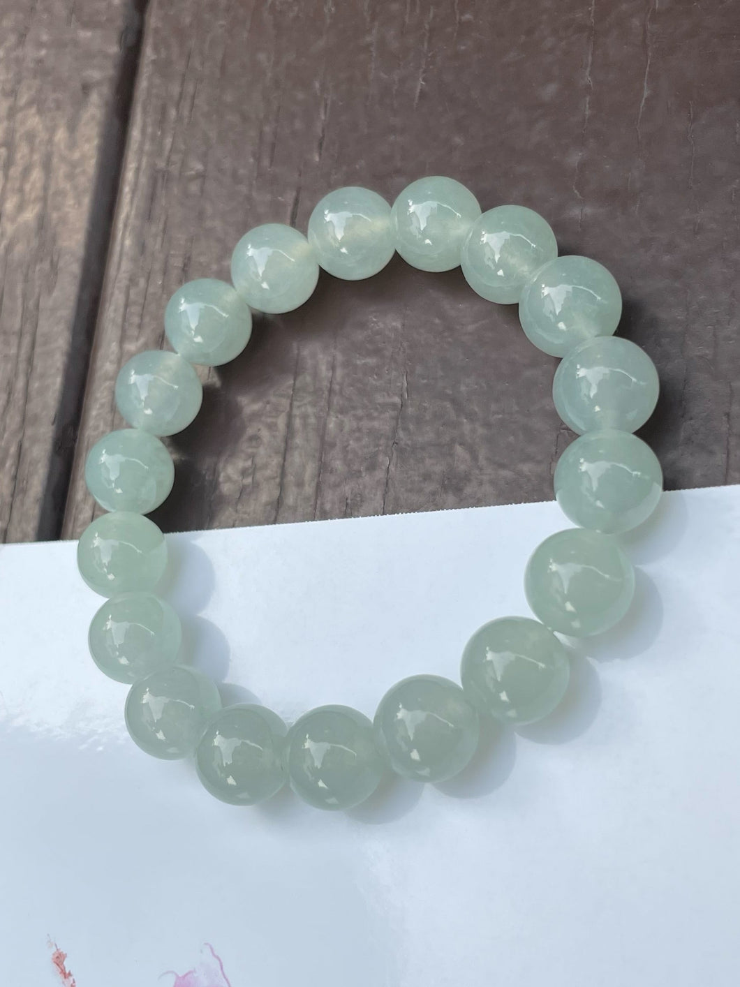 Icy Jadeite Bracelet - Round Beads (NJBA129)