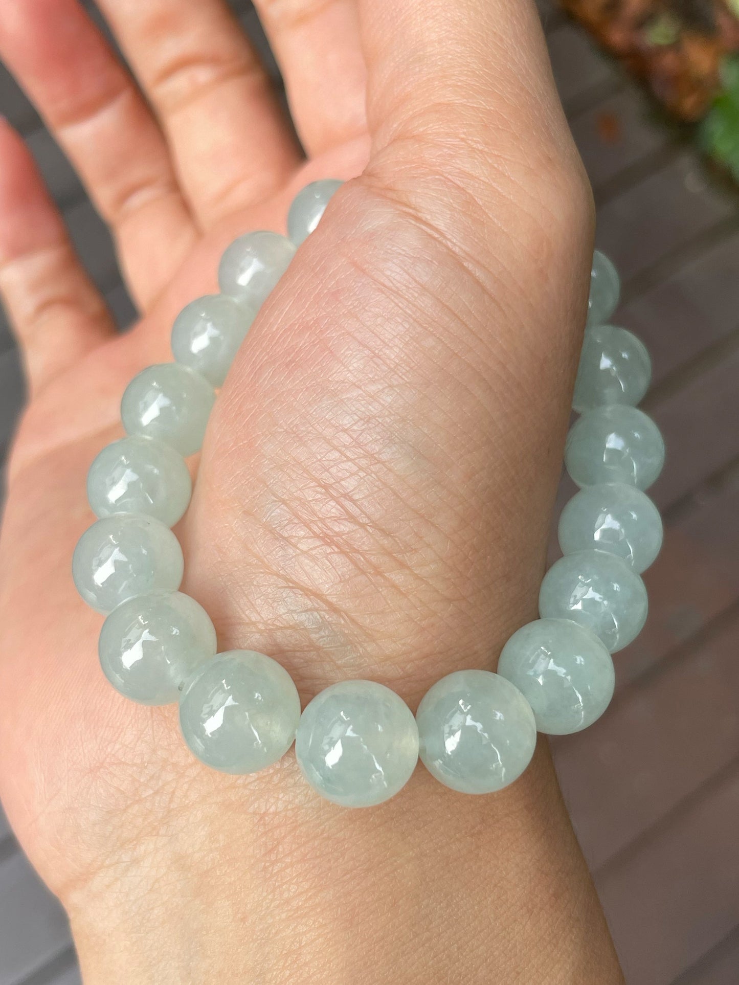 Icy Jadeite Bracelet - Round Beads (NJBA129)