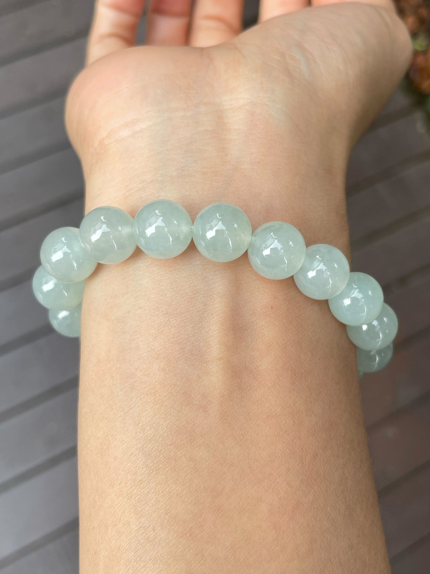 Icy Jadeite Bracelet - Round Beads (NJBA129)