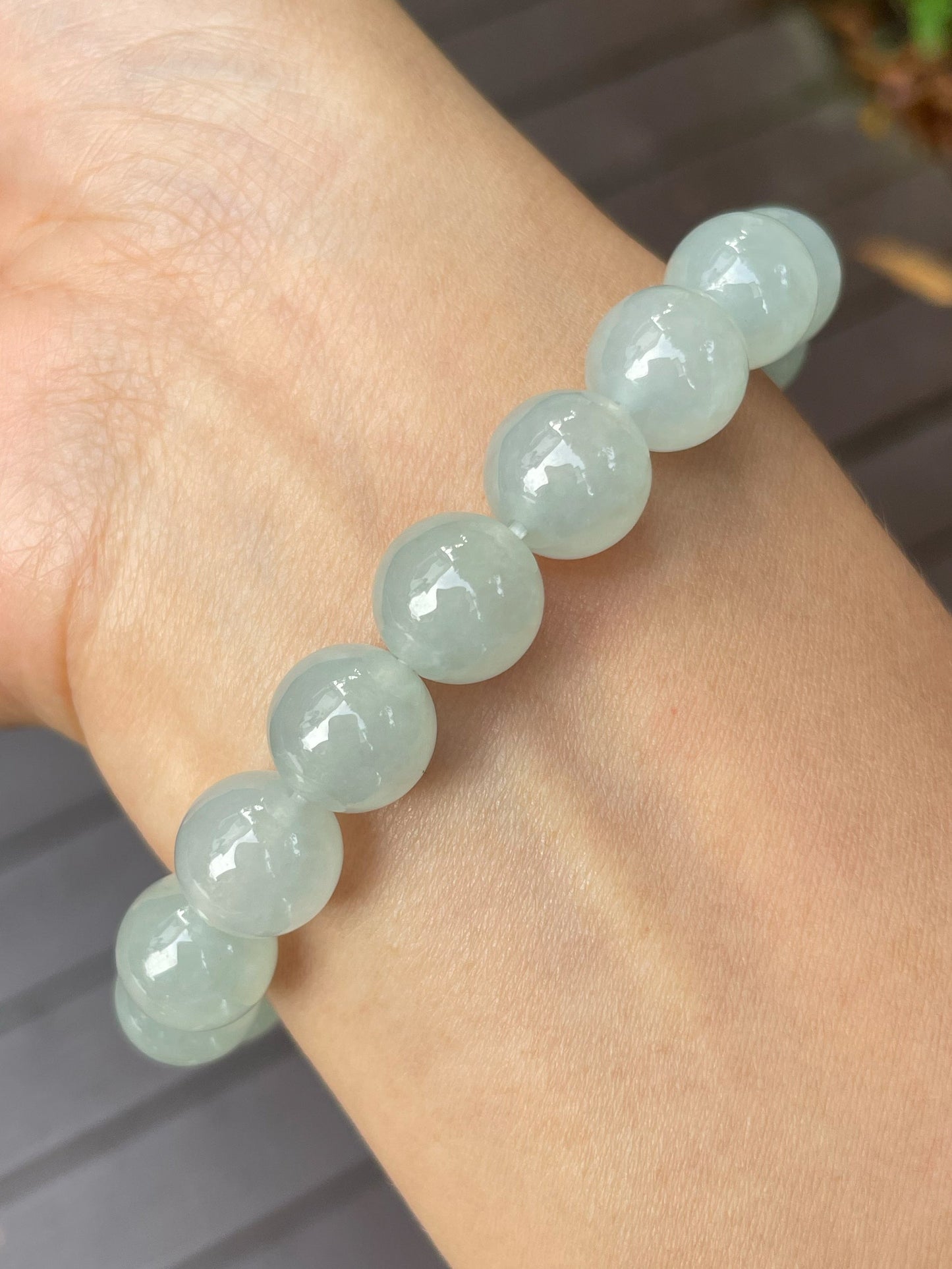 Icy Jadeite Bracelet - Round Beads (NJBA129)