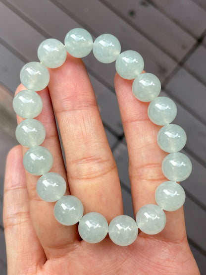 Icy Jadeite Bracelet - Round Beads (NJBA129)