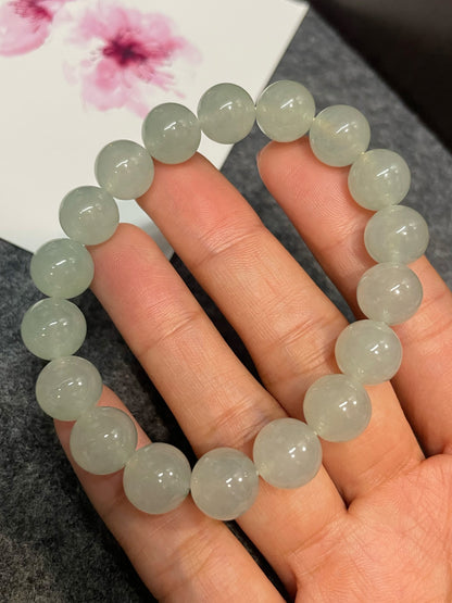 Icy Jadeite Bracelet - Round Beads (NJBA129)