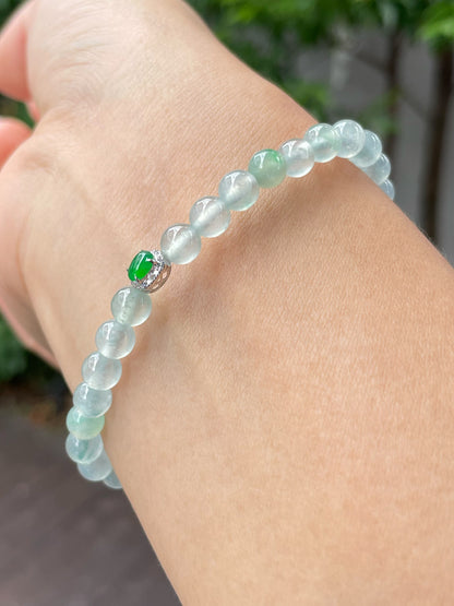 Icy Jadeite Bracelet - Round Beads (NJBA131)
