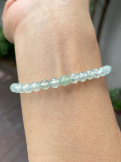 Icy Jadeite Bracelet - Round Beads (NJBA131)