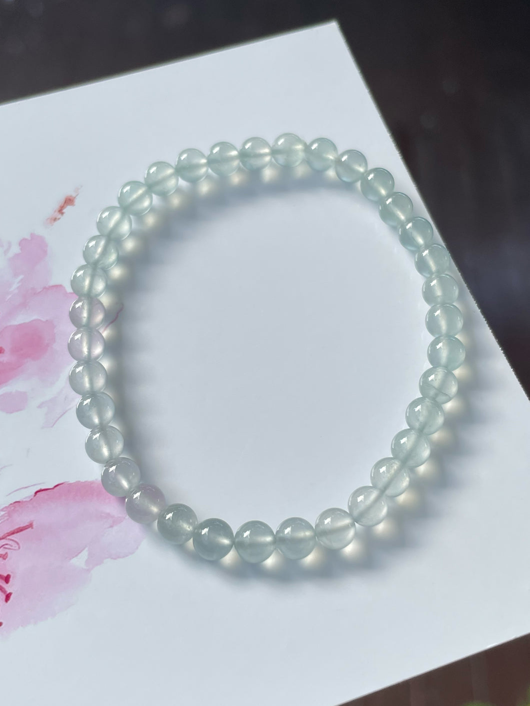 Glassy Jadeite Bracelet - Round Beads (NJBA133)