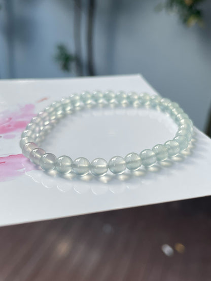 Glassy Jadeite Bracelet - Round Beads (NJBA133)